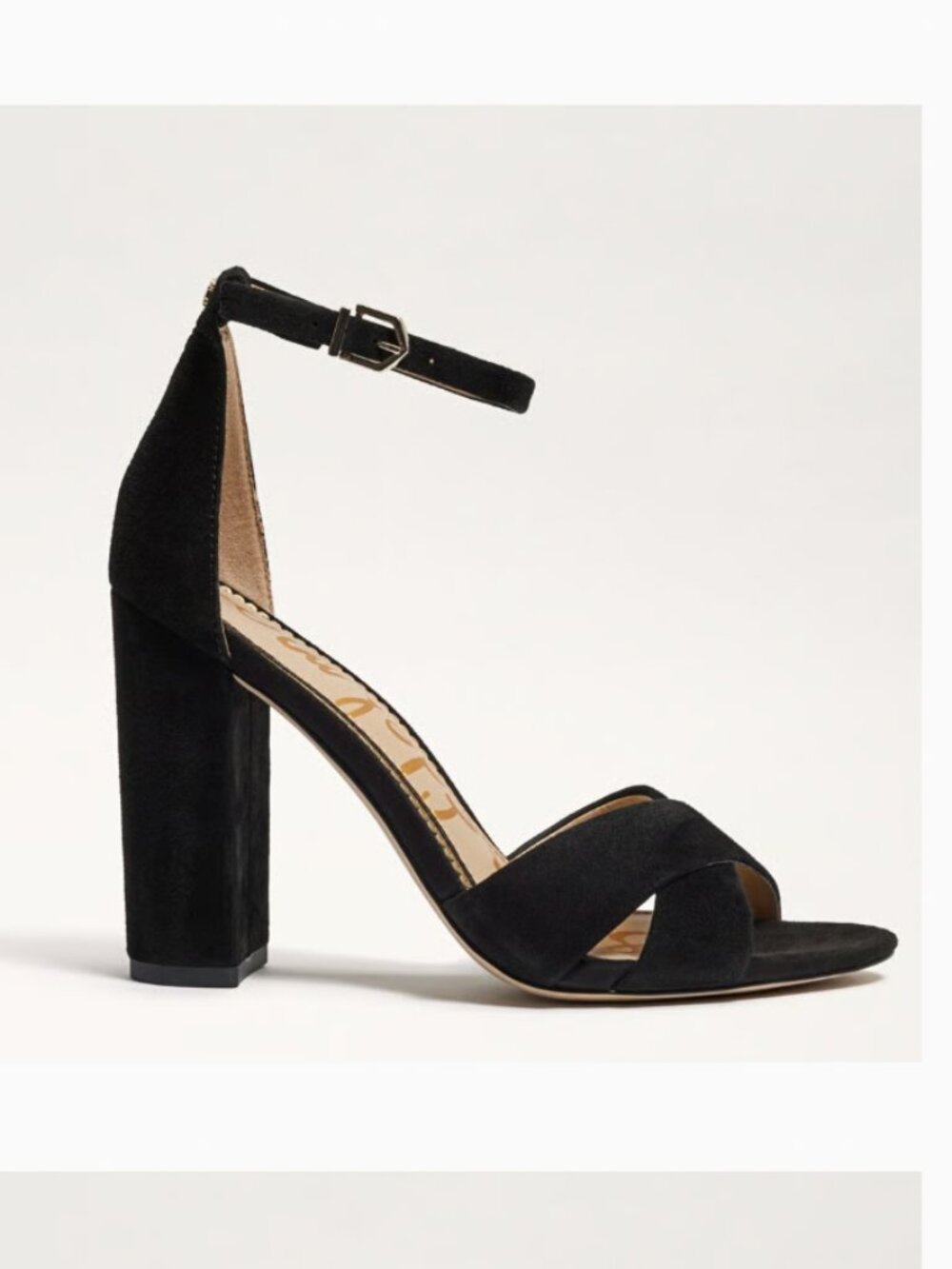 Sam Edelman Yancy Suede Block Heel Sandals Black size 7.5